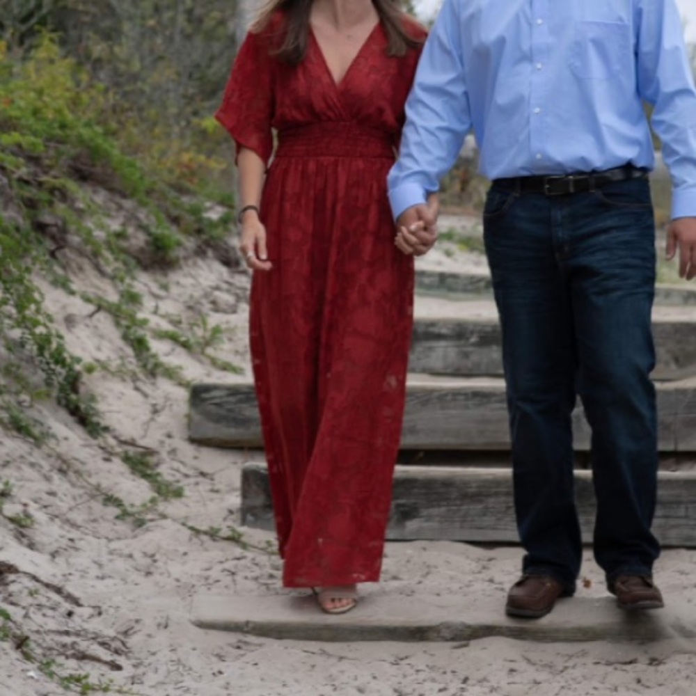 Red maxi dress